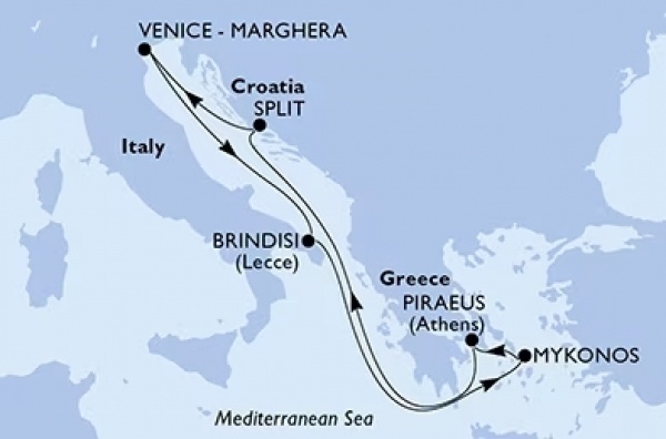 Helló GÖRÖGORSZÁG! MSC Armonia csoportos hajóút magyar idegenvezetővel | 2025. június 22-29.