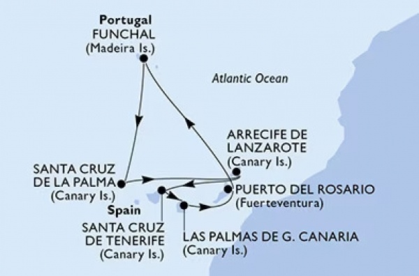 Helló MADEIRA, helló KANÁRI-SZIGETEK! MSC Opera csoportos hajóút magyar idegenvezetővel | 2025. január 25. - február 2.