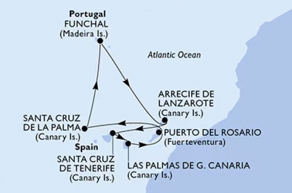 Helló MADEIRA, helló KANÁRI-SZIGETEK! MSC Opera csoportos hajóút magyar idegenvezetővel | 2025. február 22. - március 2.