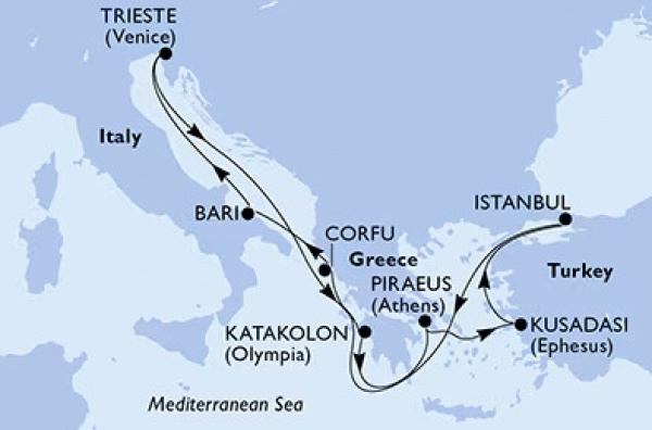 Helló ISZTAMBUL! MSC Fantasia csoportos hajóút magyar idegenvezetővel | 2025. június 25. - július 4.