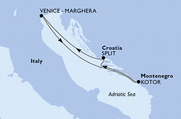 Helló ADRIA! MSC Armonia rövid csoportos hajóút magyar idegenvezetővel | 2025. ápilis 16-20.