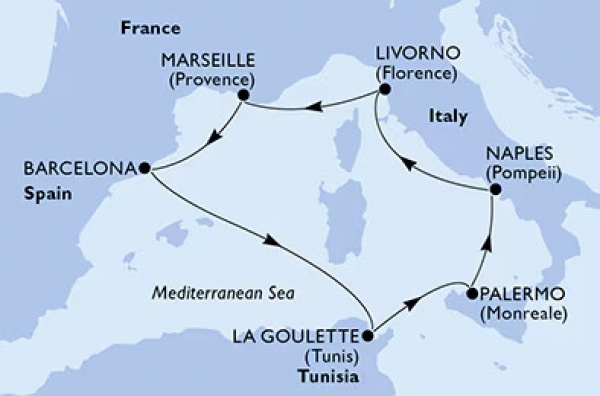 Helló TUNÉZIA! MSC Seaside csoportos hajóút magyar idegenvezetővel | 2025. október 18-26.