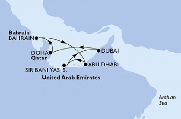 Helló DUBAI! MSC Euribia csoportos hajóút magyar idegenvezetővel és két ajándék kirándulással! - 2026. január 9-17.